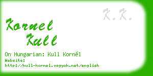 kornel kull business card